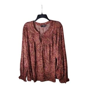 🎁Lane Bryant Paisley Blouse - Rich Brown Size 22/24